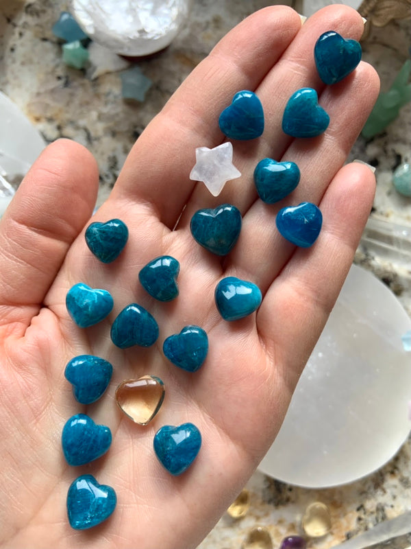 Mini Blue Apatite Hearts