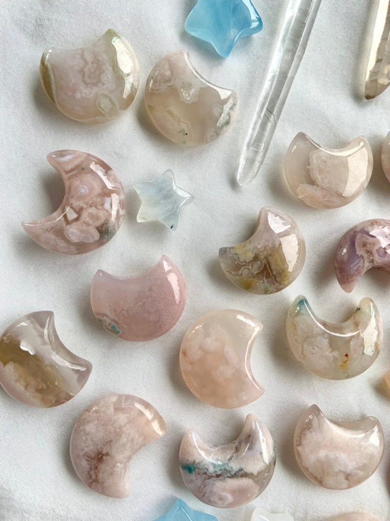 Flower Agate Moons