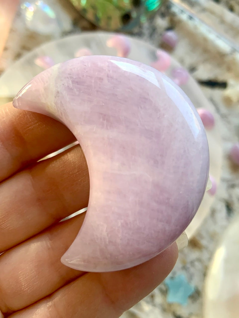 Kunzite Crescent Moons