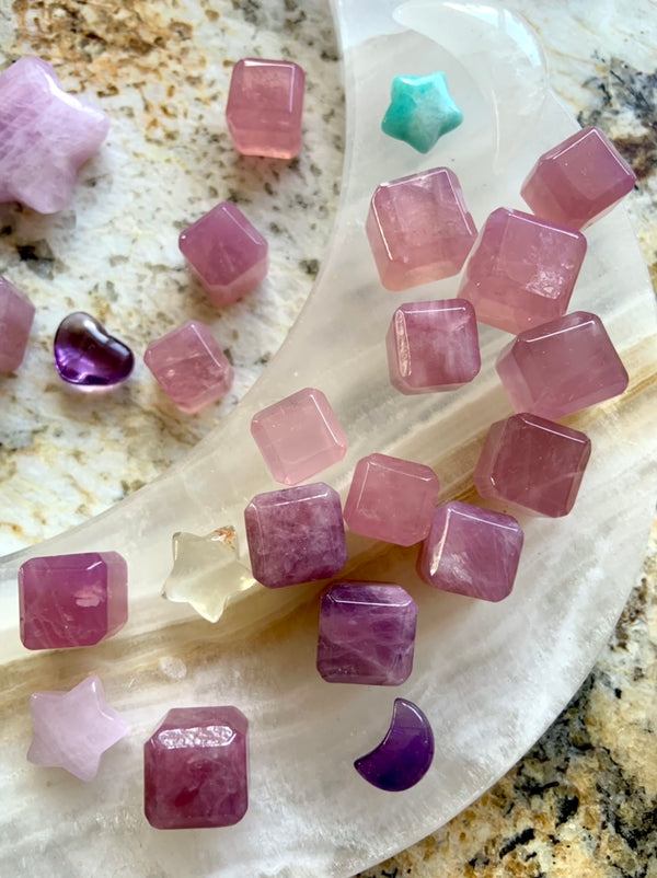 Lavender Rose Quartz Mini Cubes