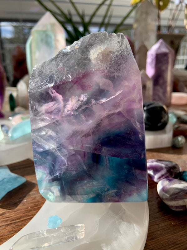 Blue + Violet Fluorite Slab with Atlantean Vibes