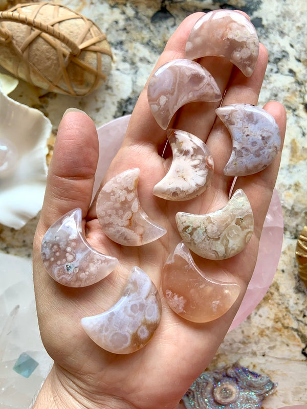 Flower Agate Moons