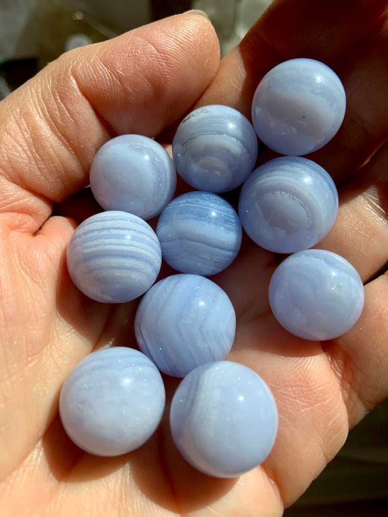 Mini Blue Lace Agate Spheres