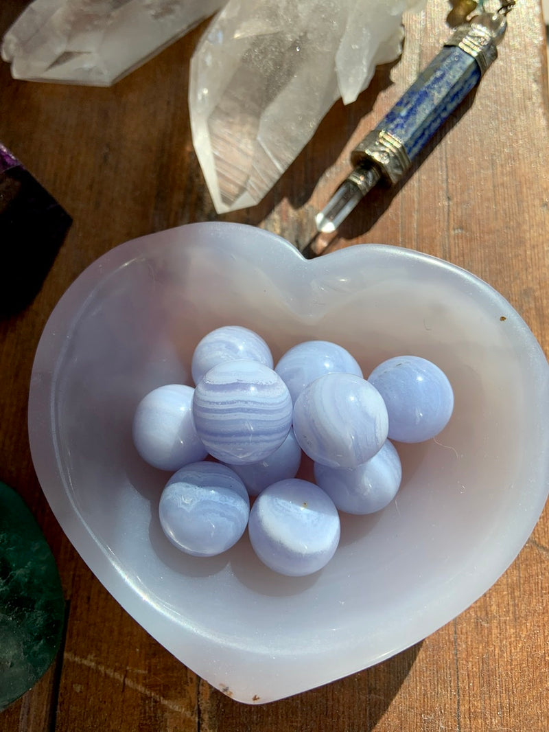 Mini Blue Lace Agate Spheres