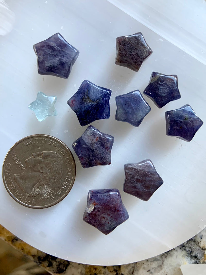 Iolite with Sunstone Mini Stars