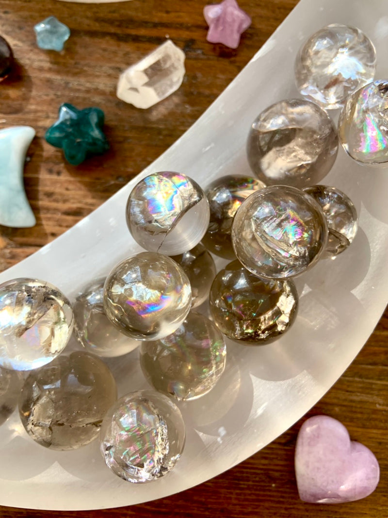 Rainbow Smokey Quartz Mini Spheres