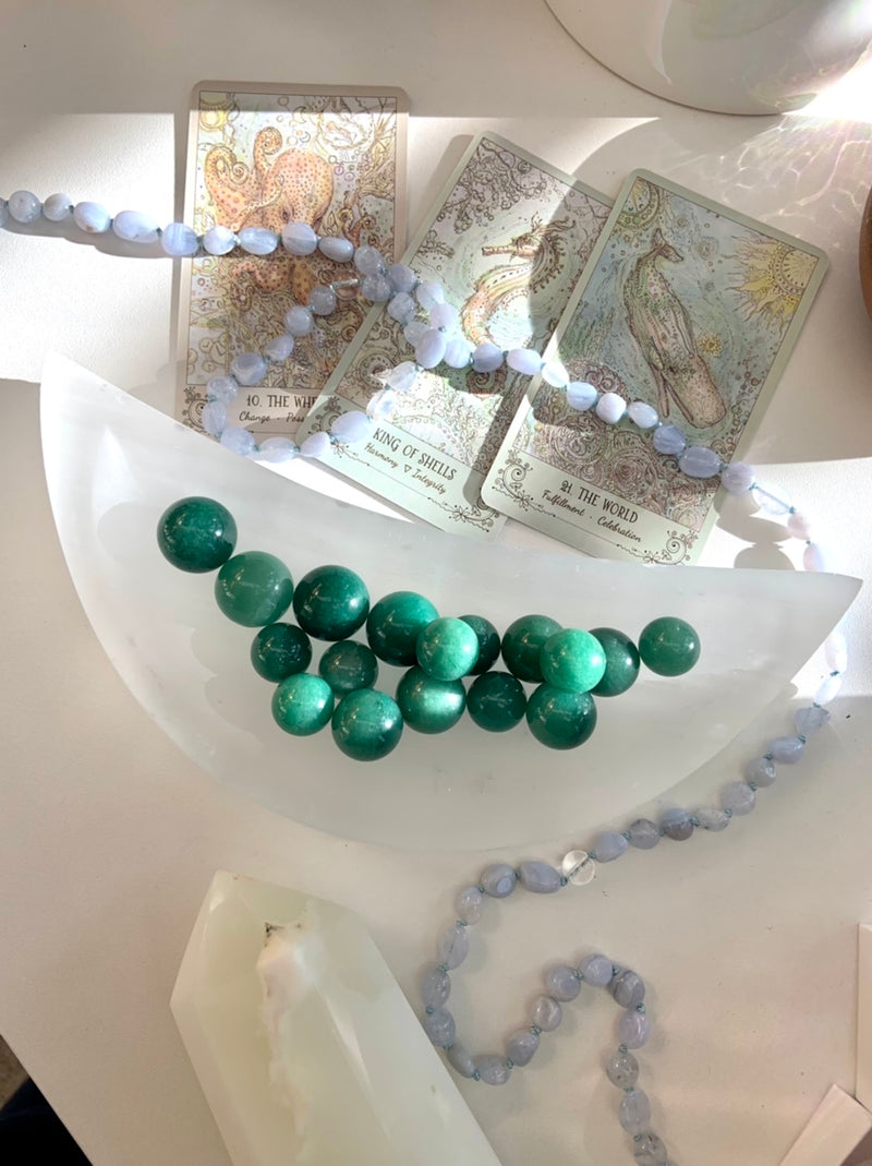 Set of 3 Green Aventurine Mini Spheres