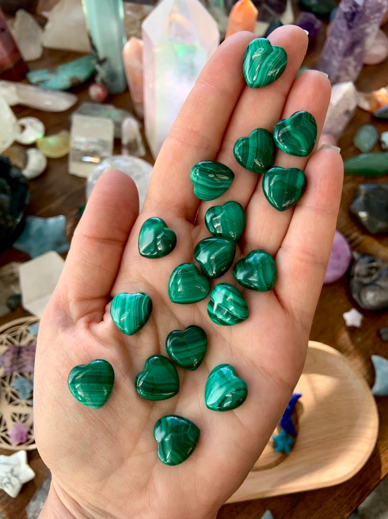 Mini Malachite Hearts