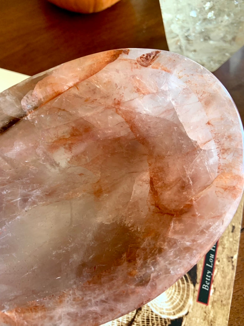 Large Fire Quartz Crystal Bowl