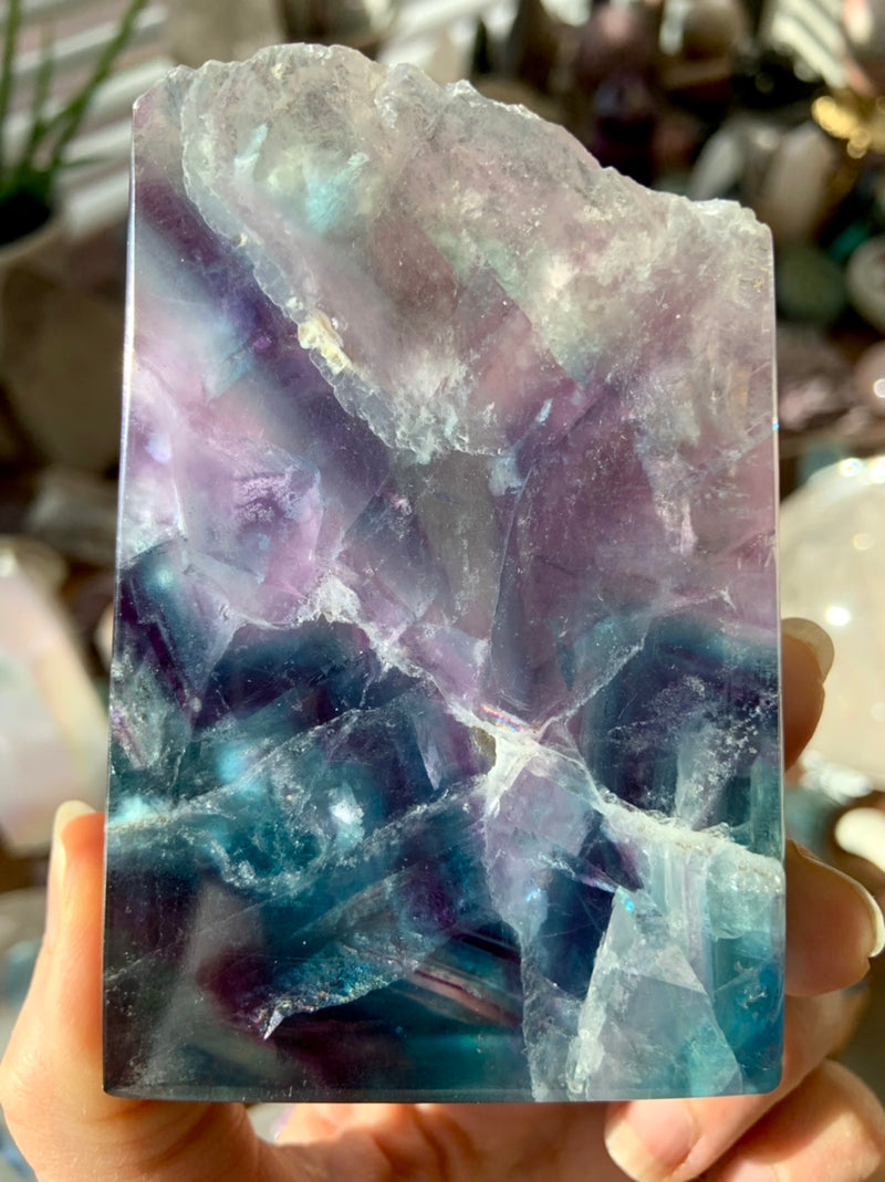 Blue + Violet Fluorite Slab with Atlantean Vibes