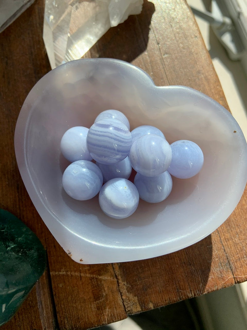 Mini Blue Lace Agate Spheres