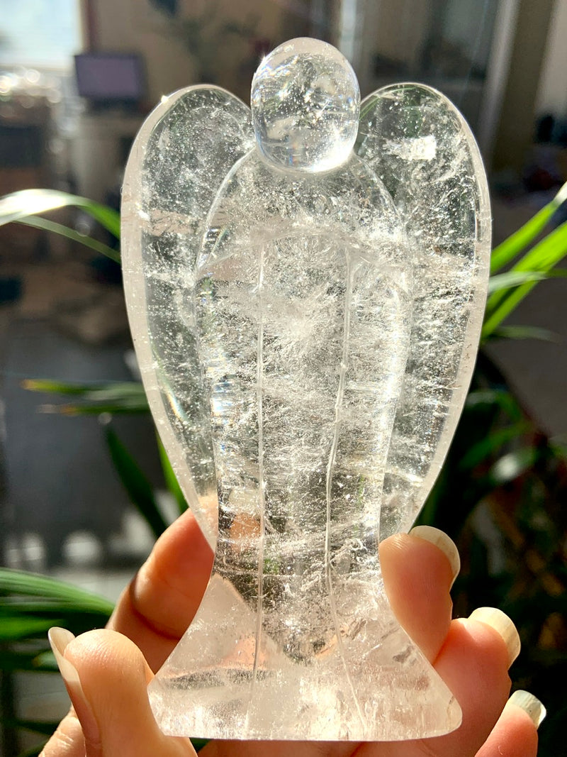 Big Clear Quartz Angel with Rainbows