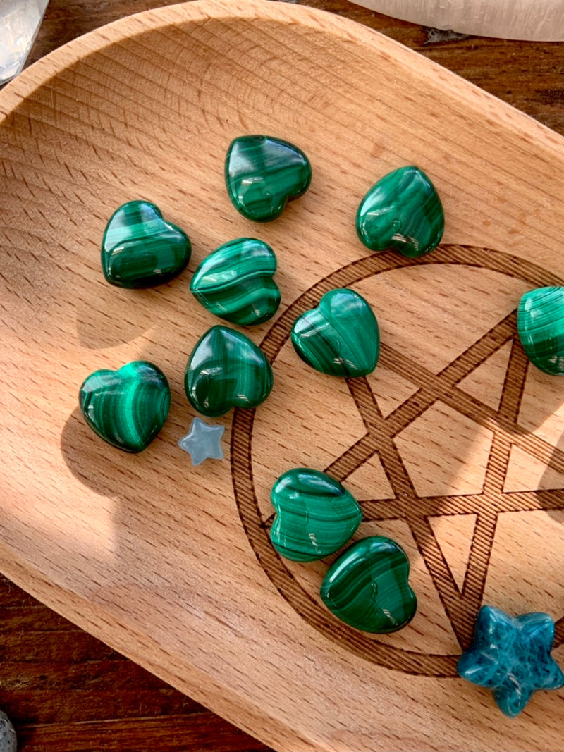 Mini Malachite Hearts