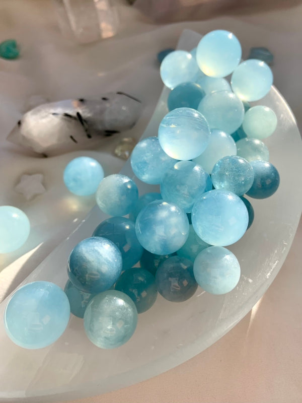 Aquamarine Crystal Mini Spheres