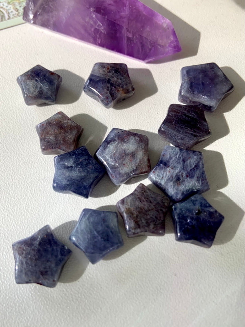 Iolite with Sunstone Mini Stars