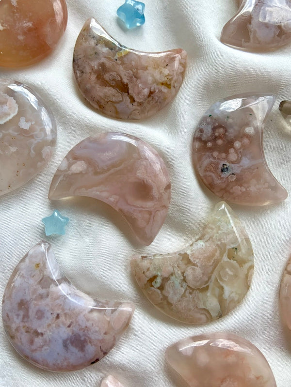 Flower Agate Moons