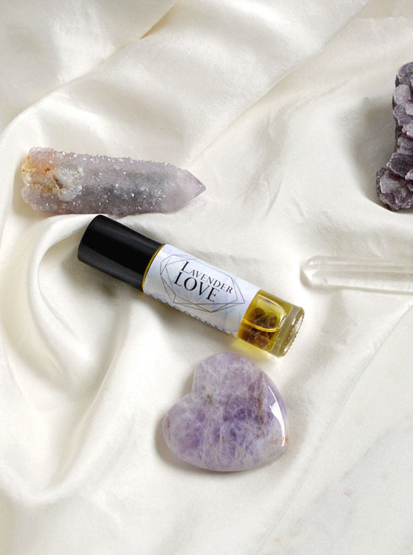 Lavender LOVE Amethyst Infused Aromatherapy for Healing Organic Lavender Essential Oil