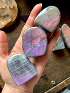 Pastel Labradorite mini freeforms with pink, purple, peach, blue and silver flash, polished crystals from Madagascar